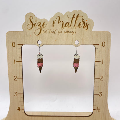 Ice Cream Cone Drop Dangle Earrings