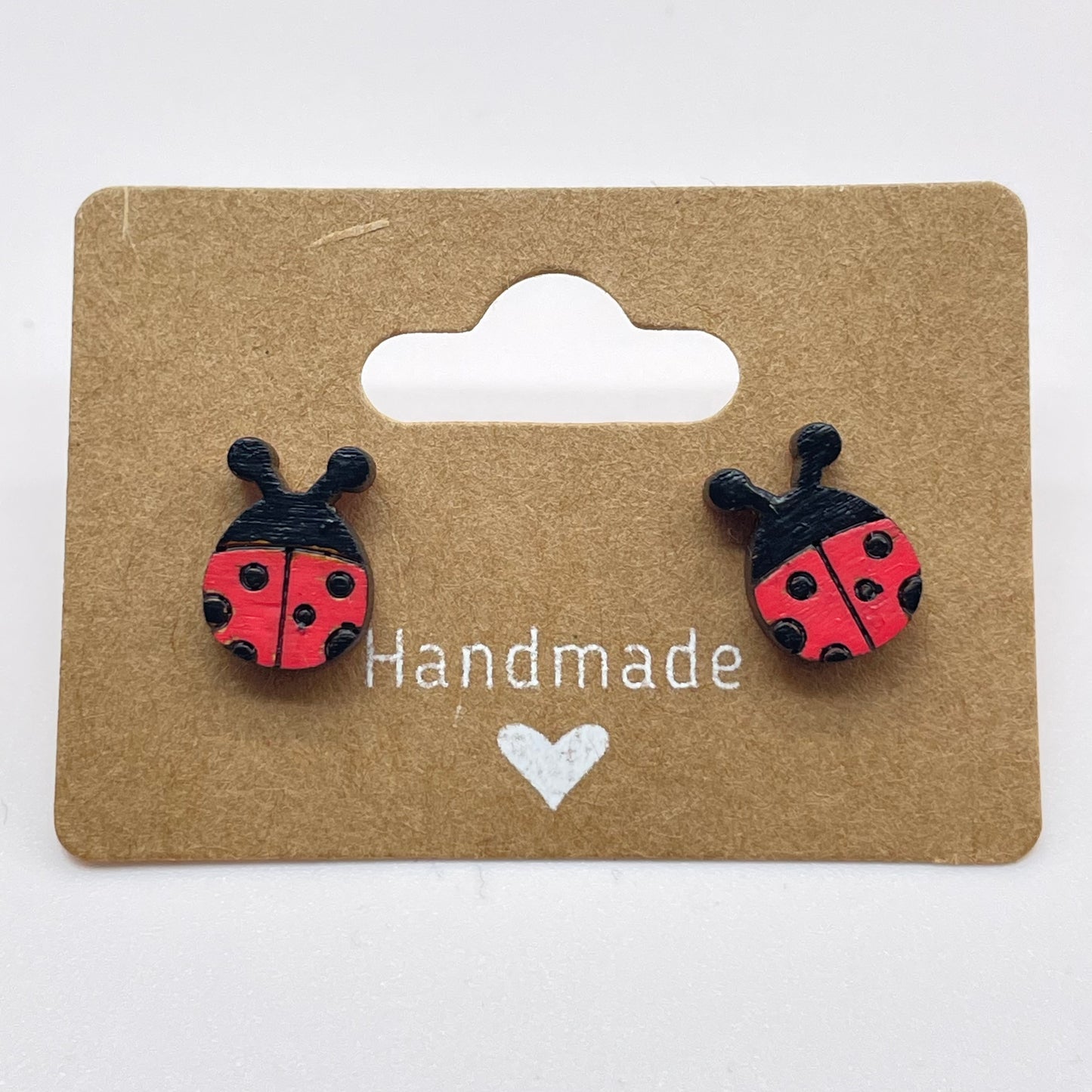 Lady Bug w/ Atenna Stud Earrings