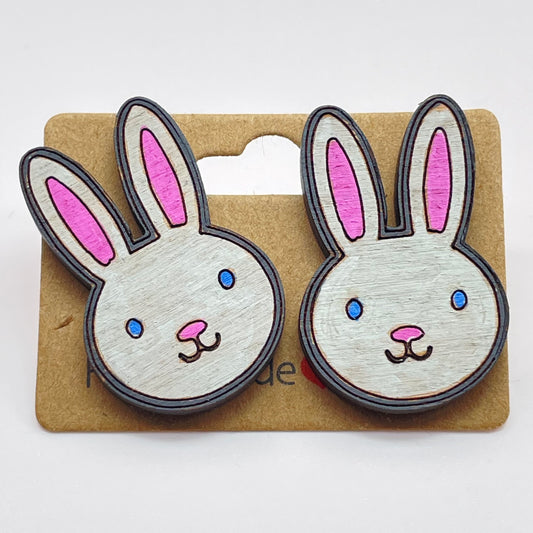 Large Bunny Head Stud Earrings