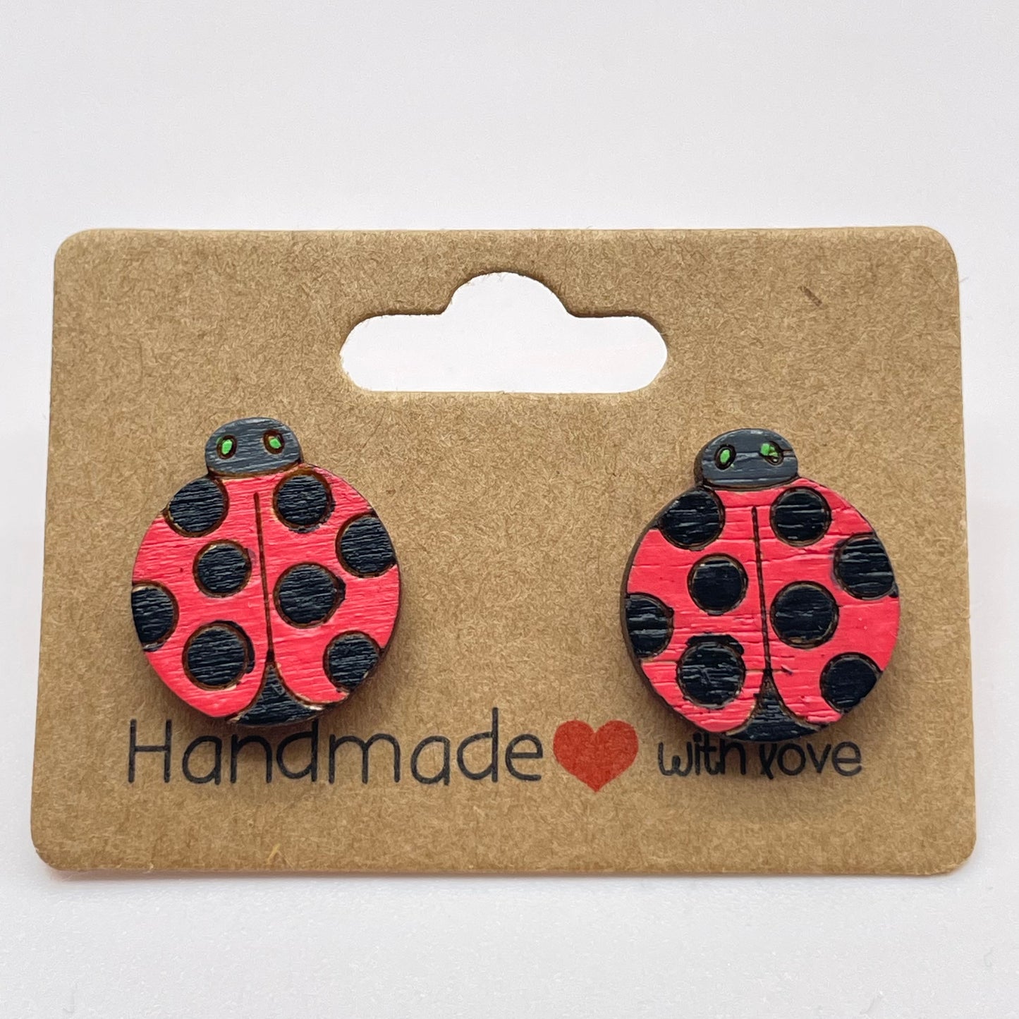 Large Lady Bug Stud Earrings