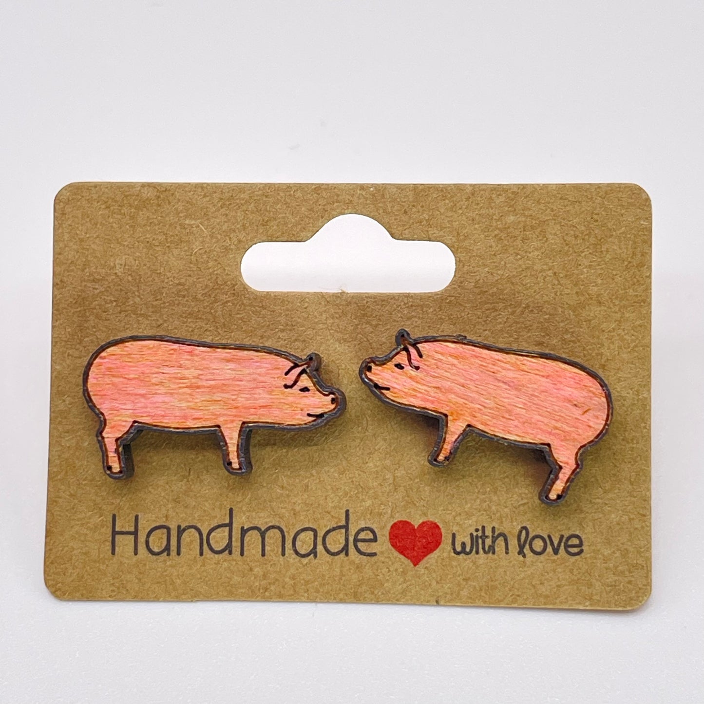 Large Pig Stud Earrings