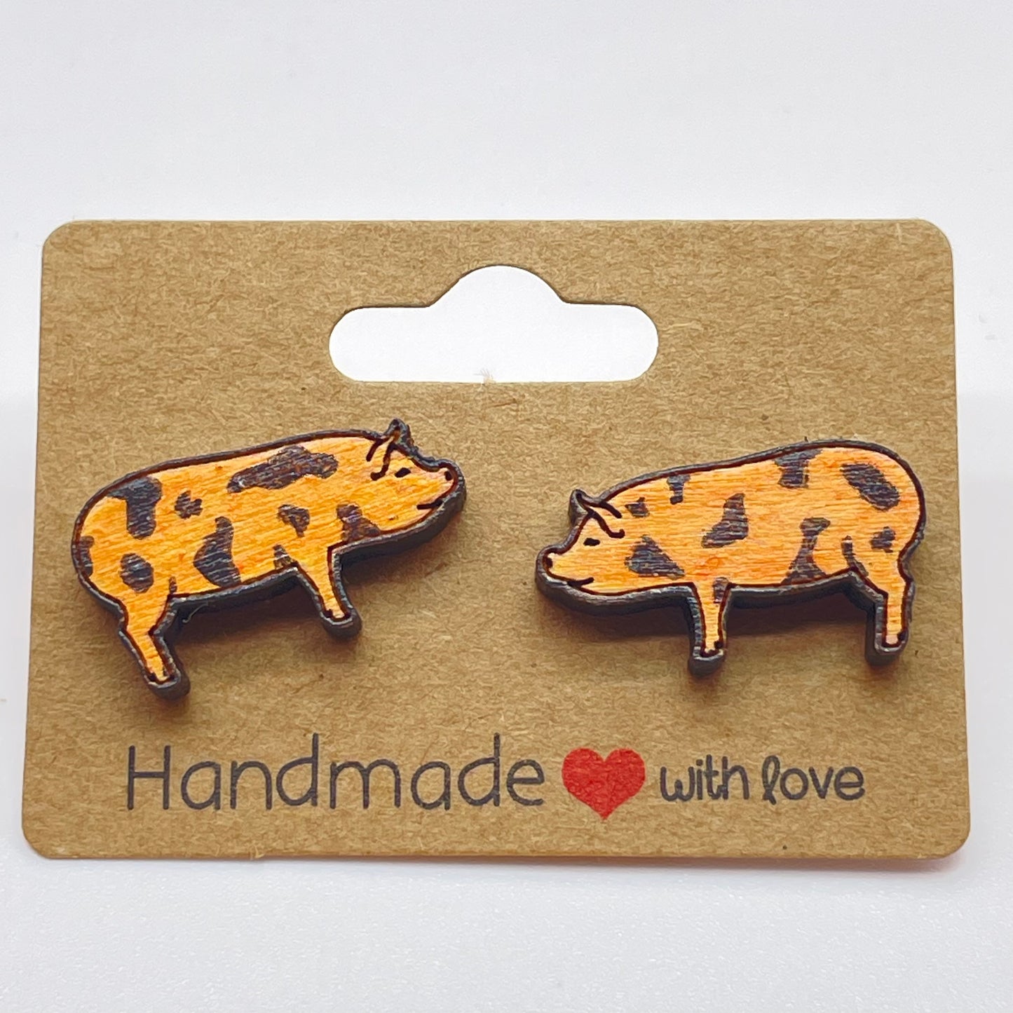 Large Pig Stud Earrings