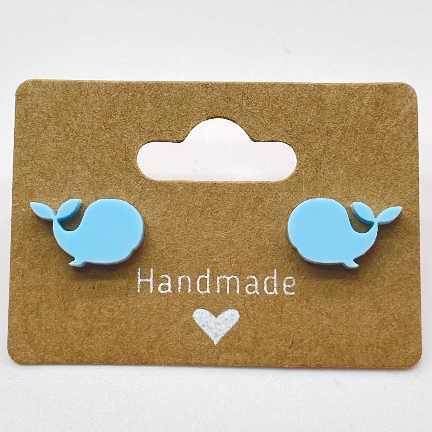 Light Blue Acrylic Whale Stud Earrings