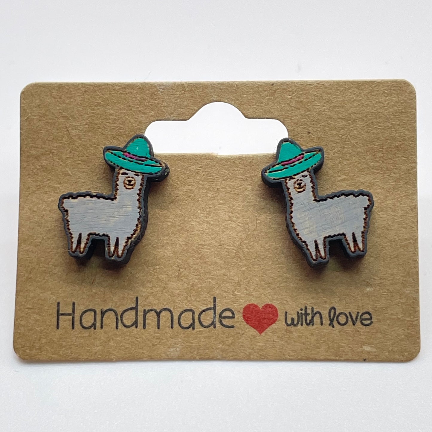 Llama w/ hat Stud Earrings