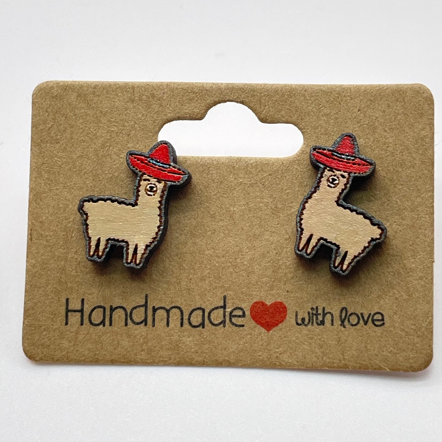 Llama w/ hat Stud Earrings