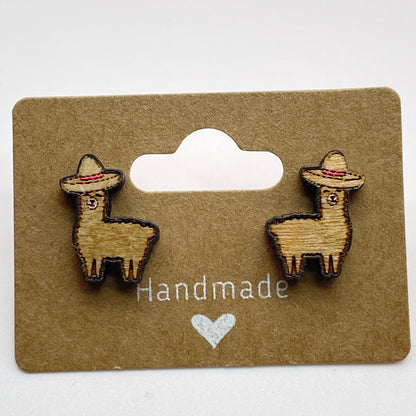 Llama w/ hat Stud Earrings