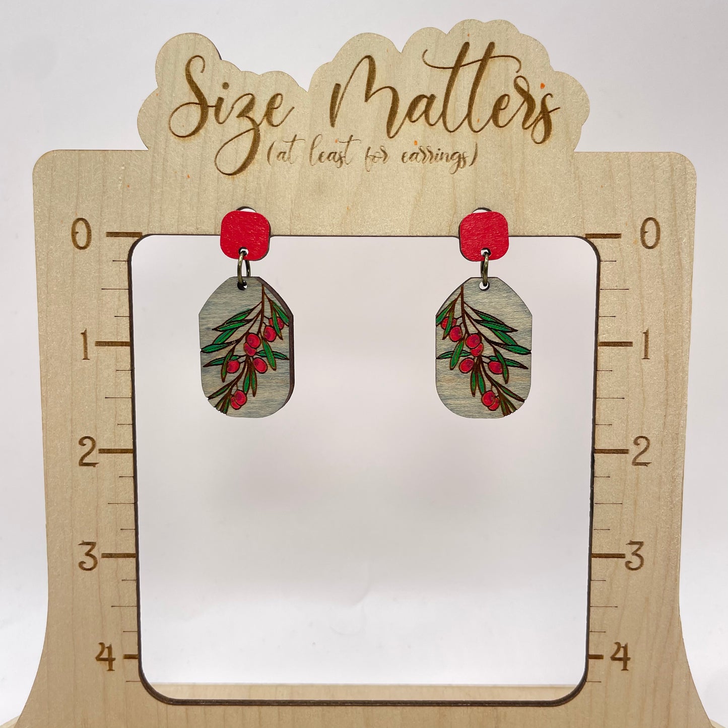 Mistletoe Stud Dangle Earrings