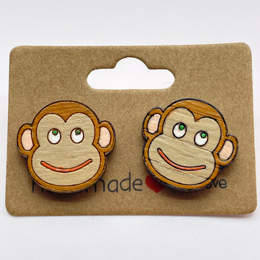 Monkey Head Stud Earrings