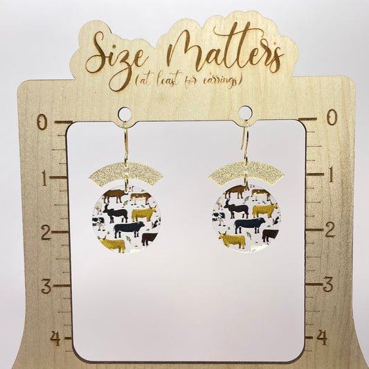 Moo Cows Drop Dangle Earrings