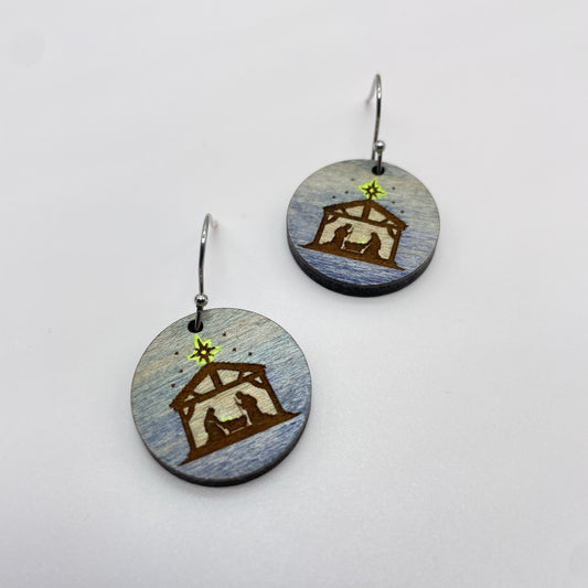 Nativity Scene Drop Dangle Earrings