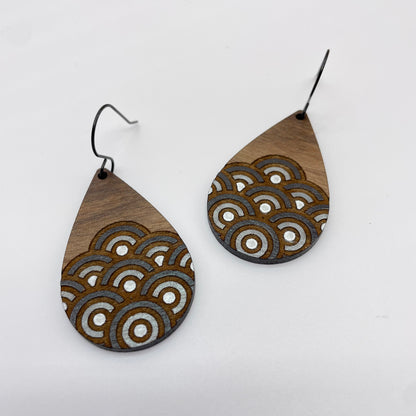 Neutral Boho Circles Drop Dangle Earrings