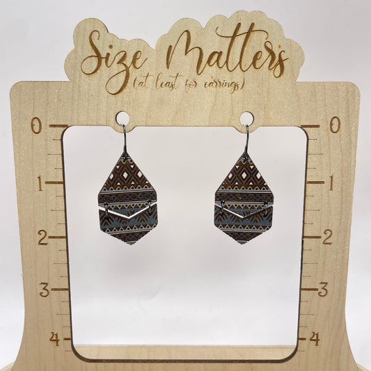 Neutral Patterned Drop Dangle Earrings