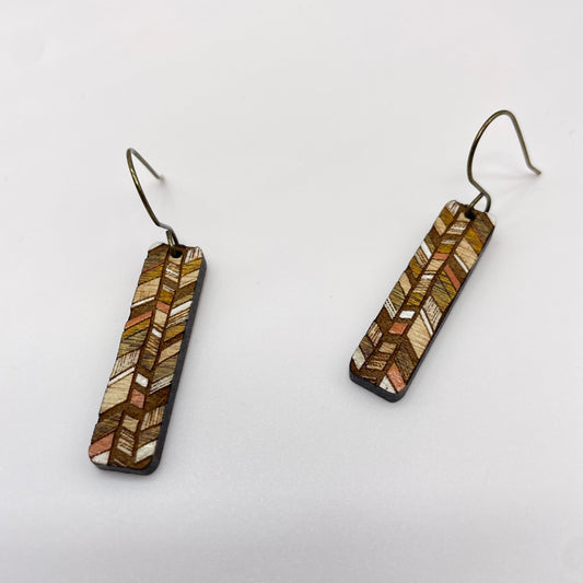 Neutral Serape Stick Drop Dangle Earrings