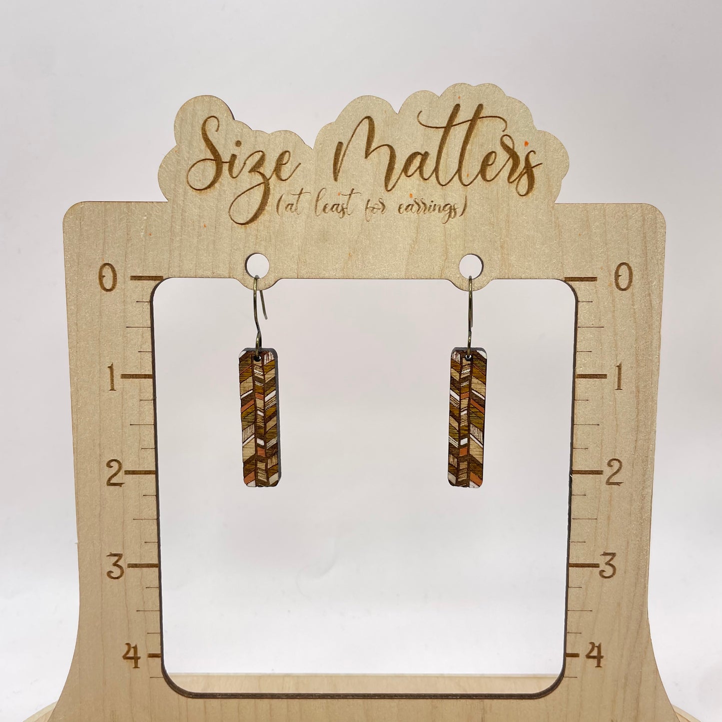 Neutral Serape Stick Drop Dangle Earrings