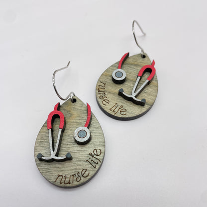 Nurse Life Drop Dangle Earrings