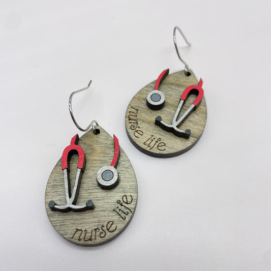 Nurse Life Drop Dangle Earrings