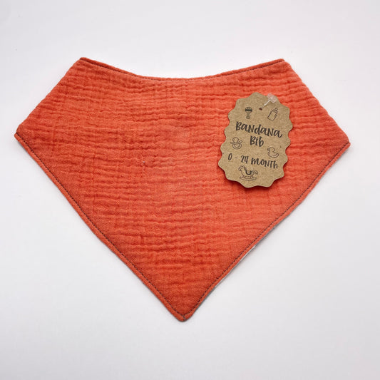 Orange Muslin Baby Bib