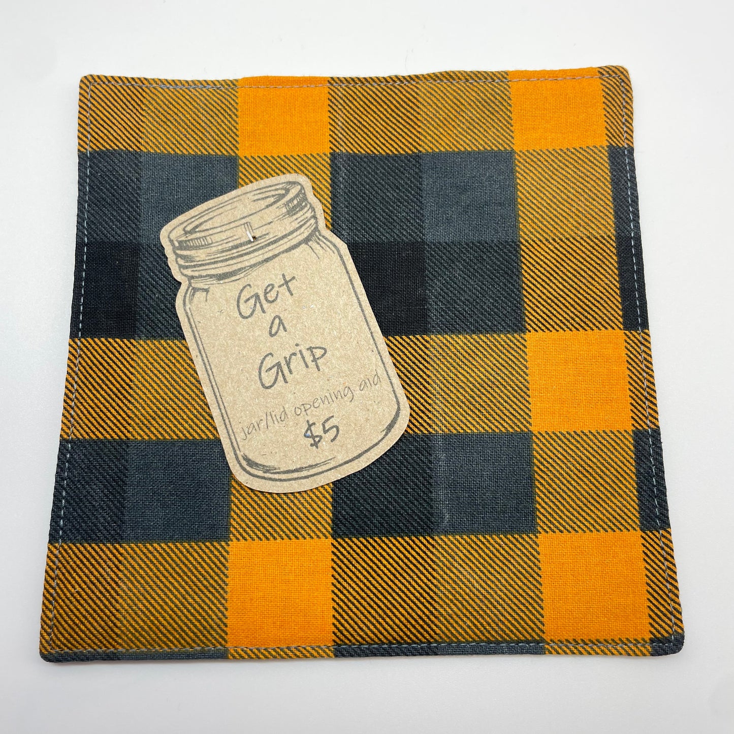 Orange Plaid Get-a-Grip Jar Opener