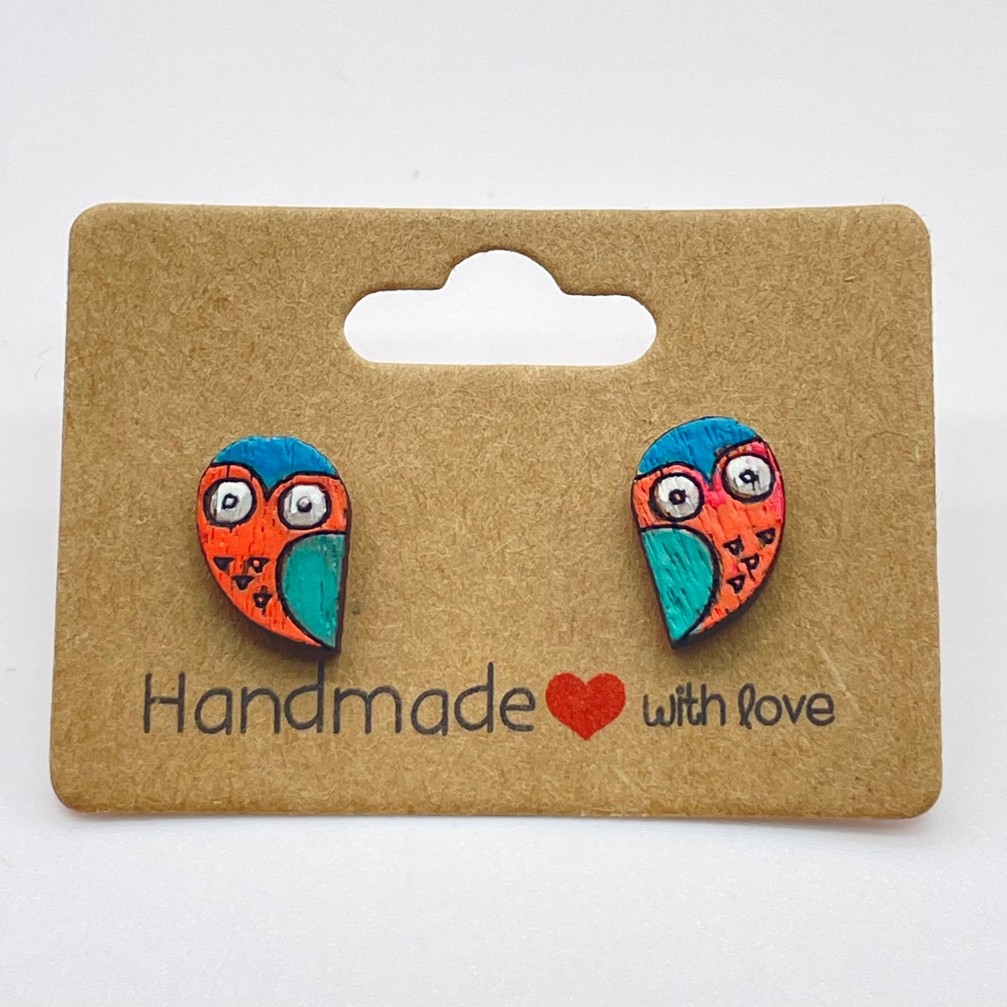 Owl (Slant Body) Stud Earrings