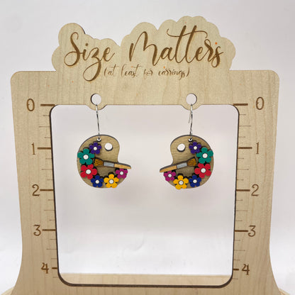 Rainbow Pallet Blooms Drop Dangle Earrings