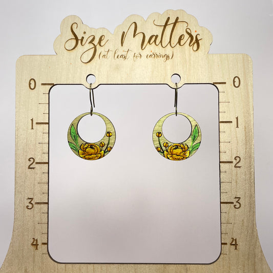 Peony Yellow Drop Dangle Earrings