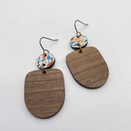 Playful Spots Wood Drop Dangle Earrings