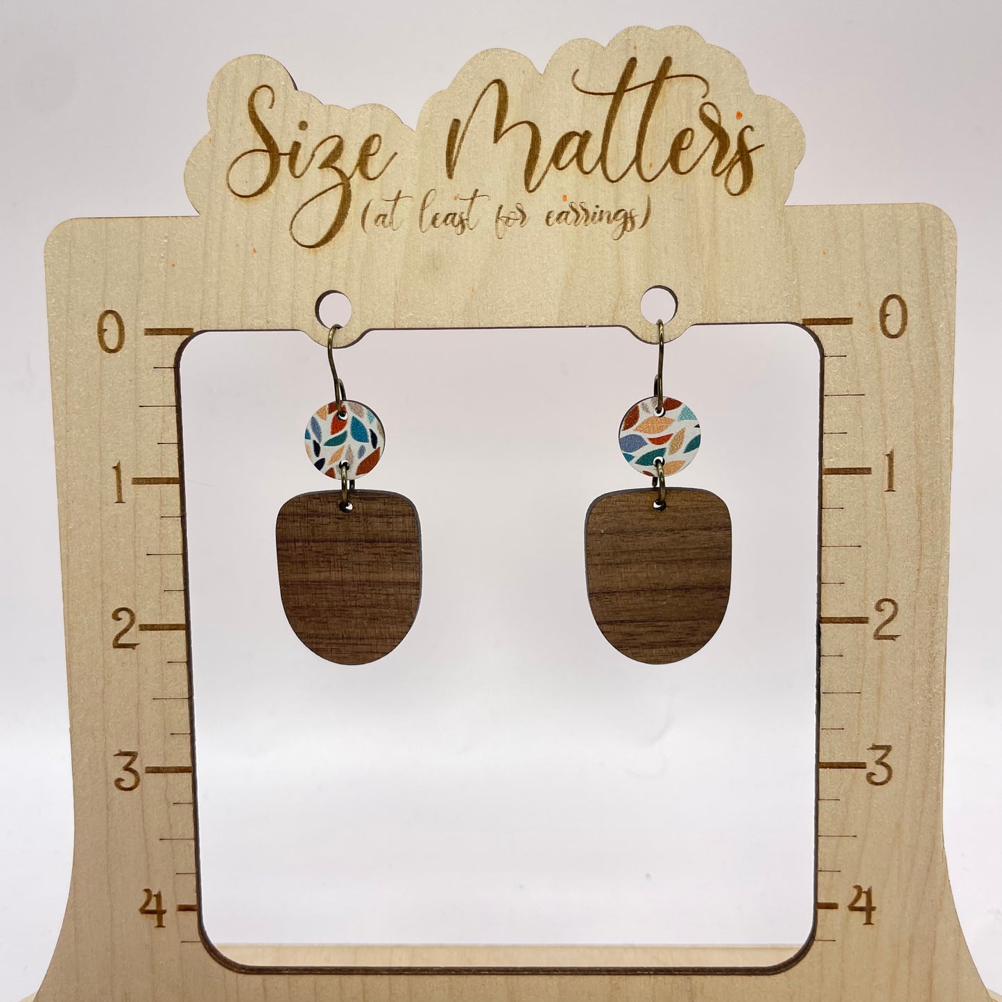 Playful Spots Wood Drop Dangle Earrings