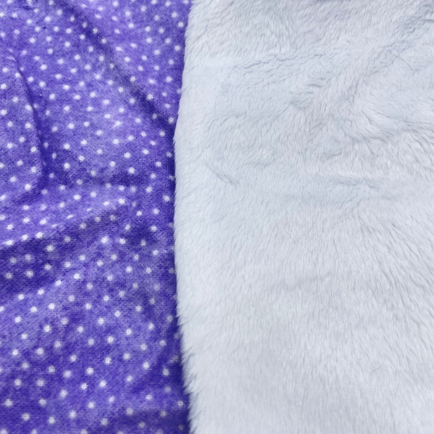 Polka Dotted Purple Flannel + White Minky Boppy Pillow Cover