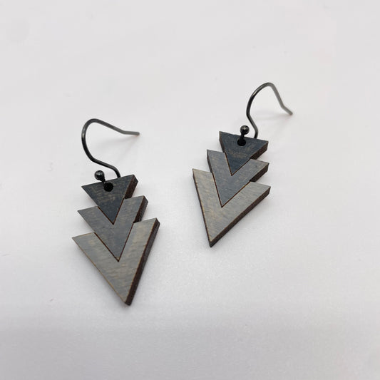 Pyramid Drop Dangle Earrings