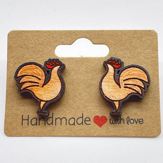 Puffy Chest Chicken Stud Earrings