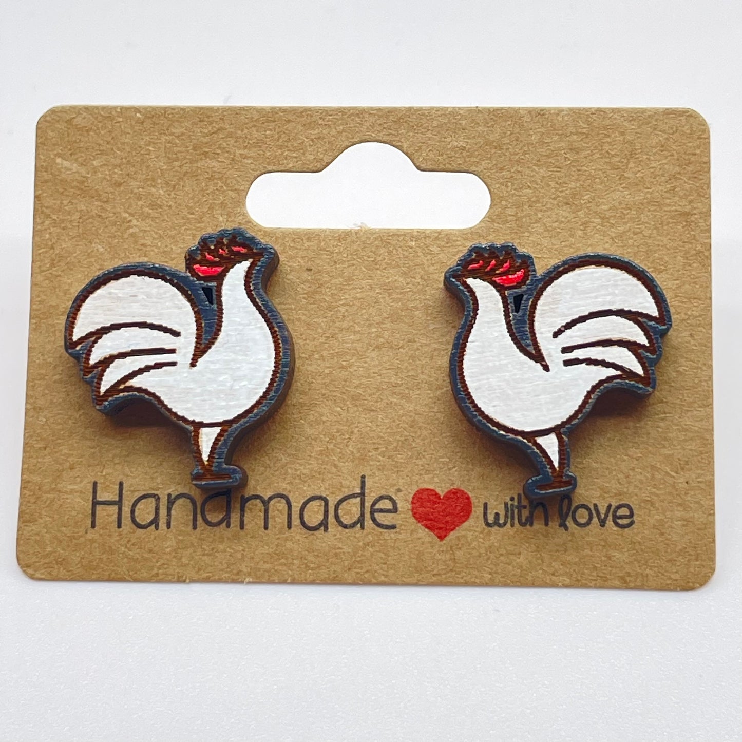 Puffy Chest Chicken Stud Earrings