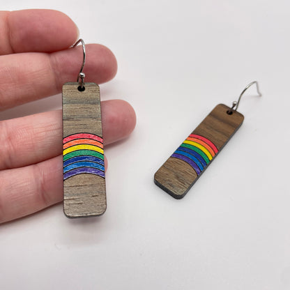 Rainbow Stick Drop Dangle Earrings