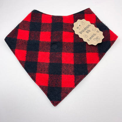 Red Buffalo Plaid Flannel Baby Bib