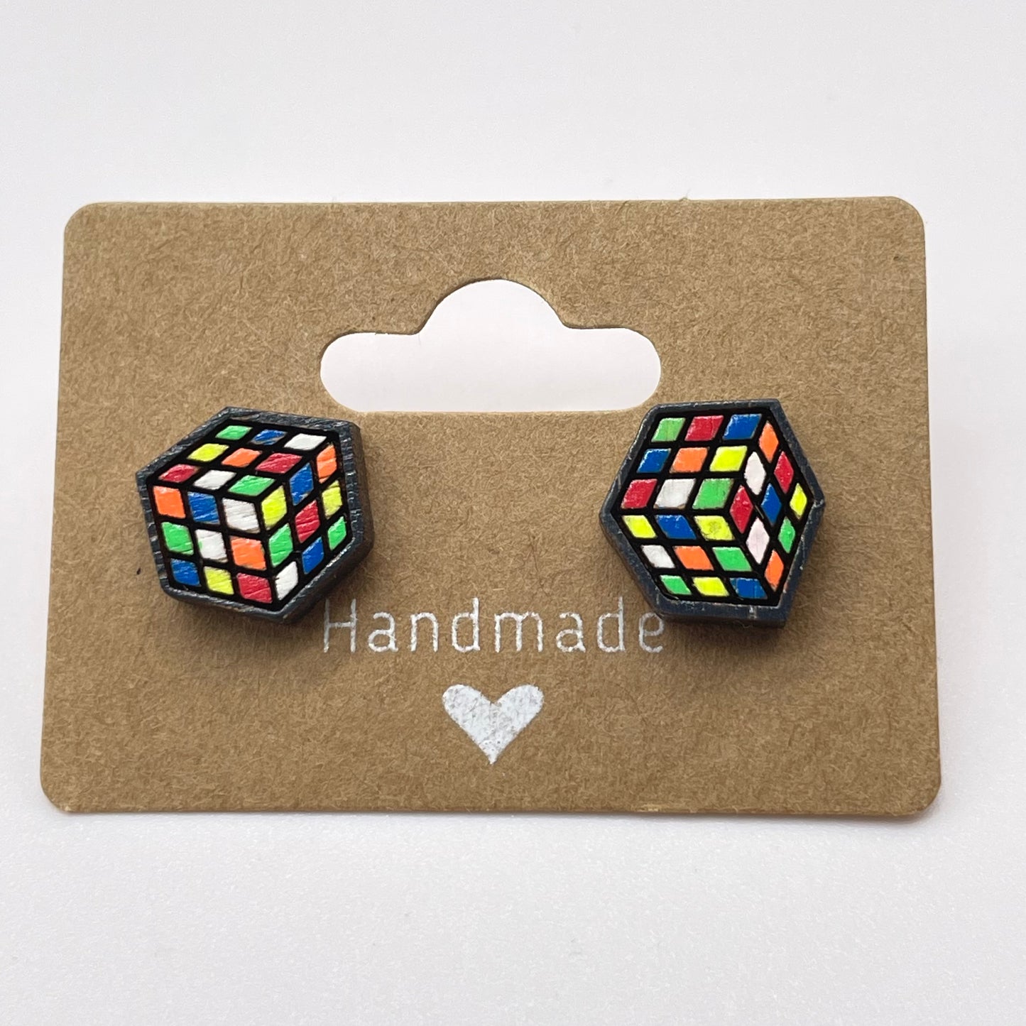 Rubiks Cube Stud Earrings