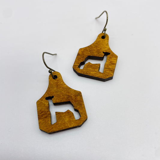 Sheep (cutout) Tag Drop Dangle Earrings