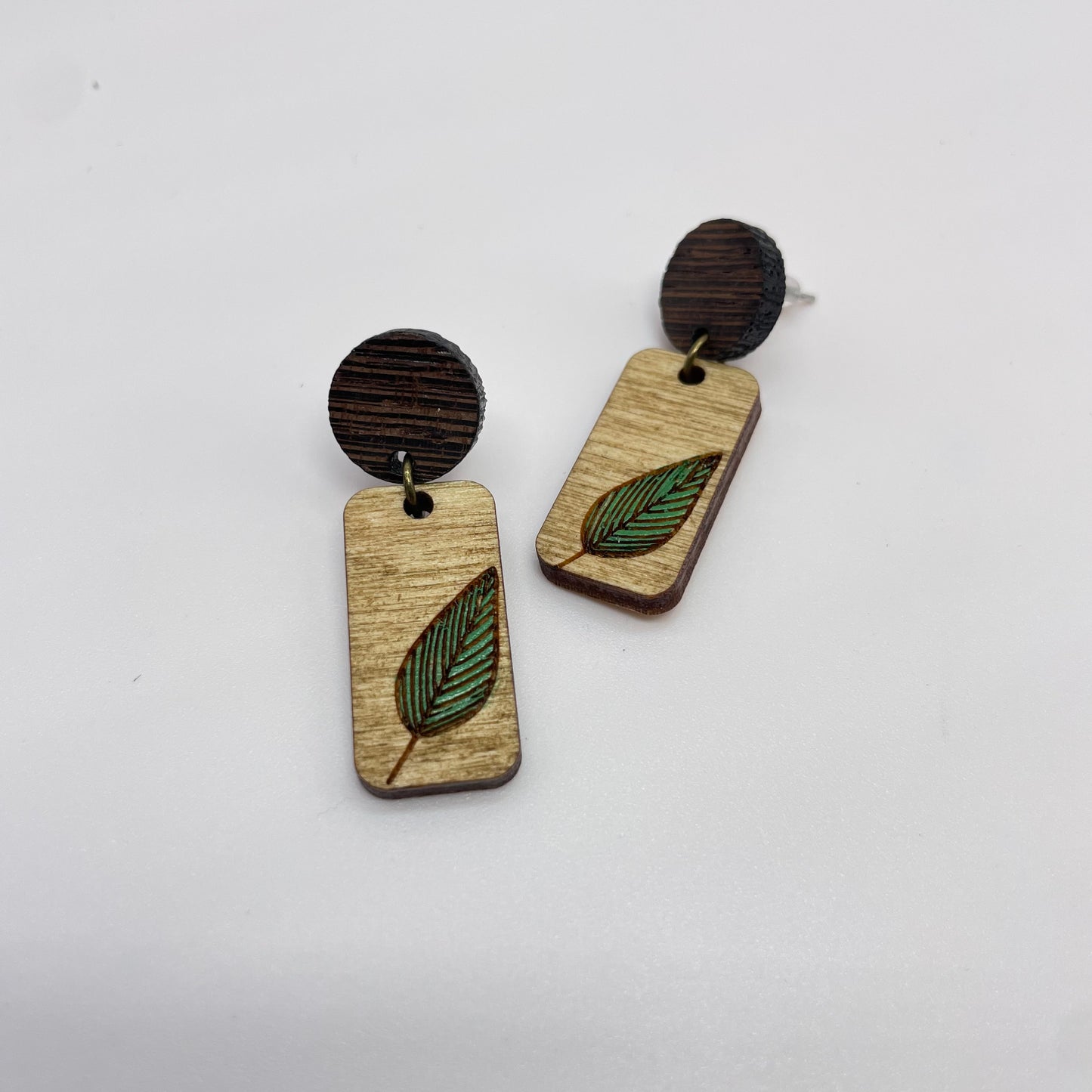 Simple Leaf Stud Dangle Earrings