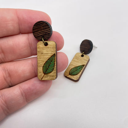 Simple Leaf Stud Dangle Earrings