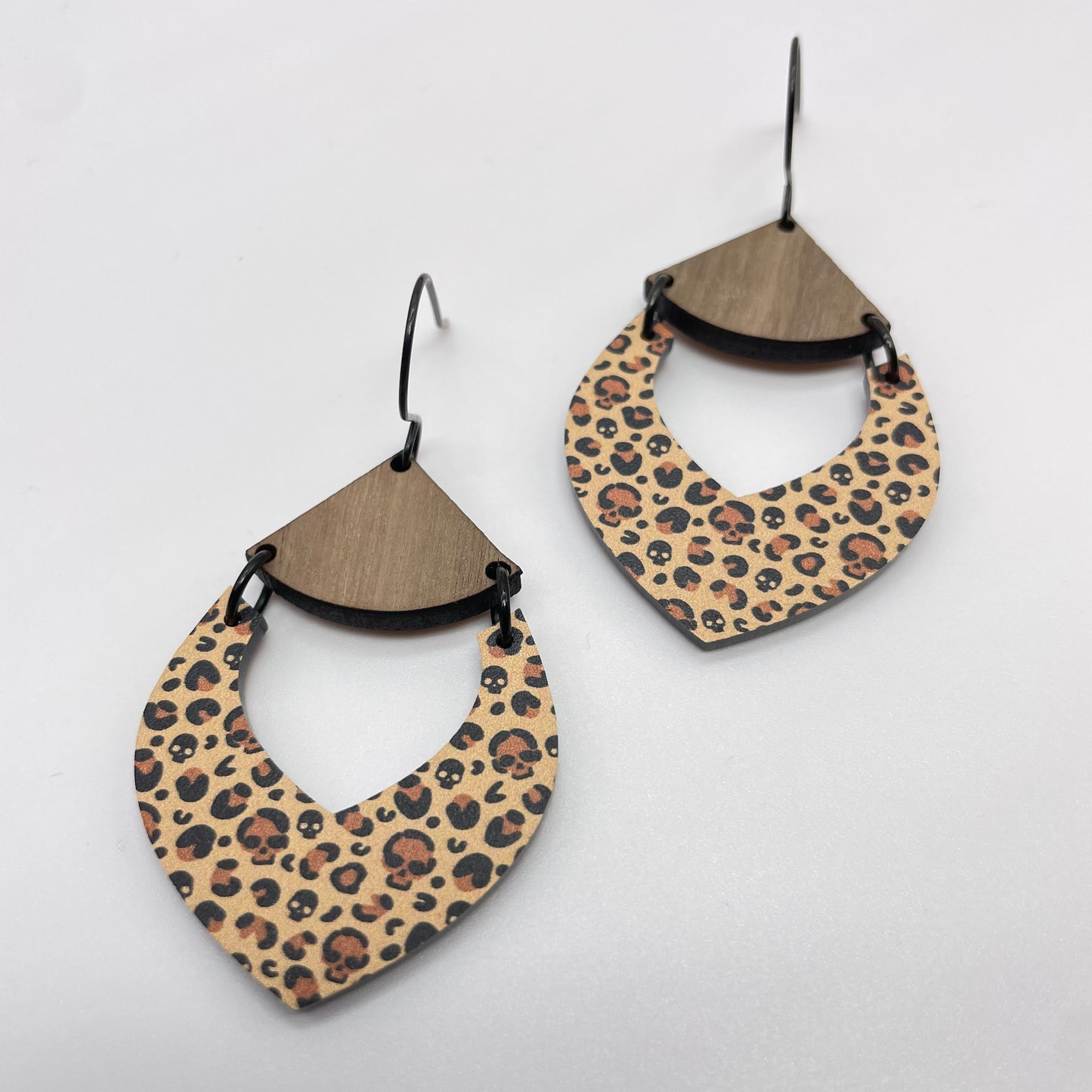 Skulls + Leopards Drop Dangle Earrings