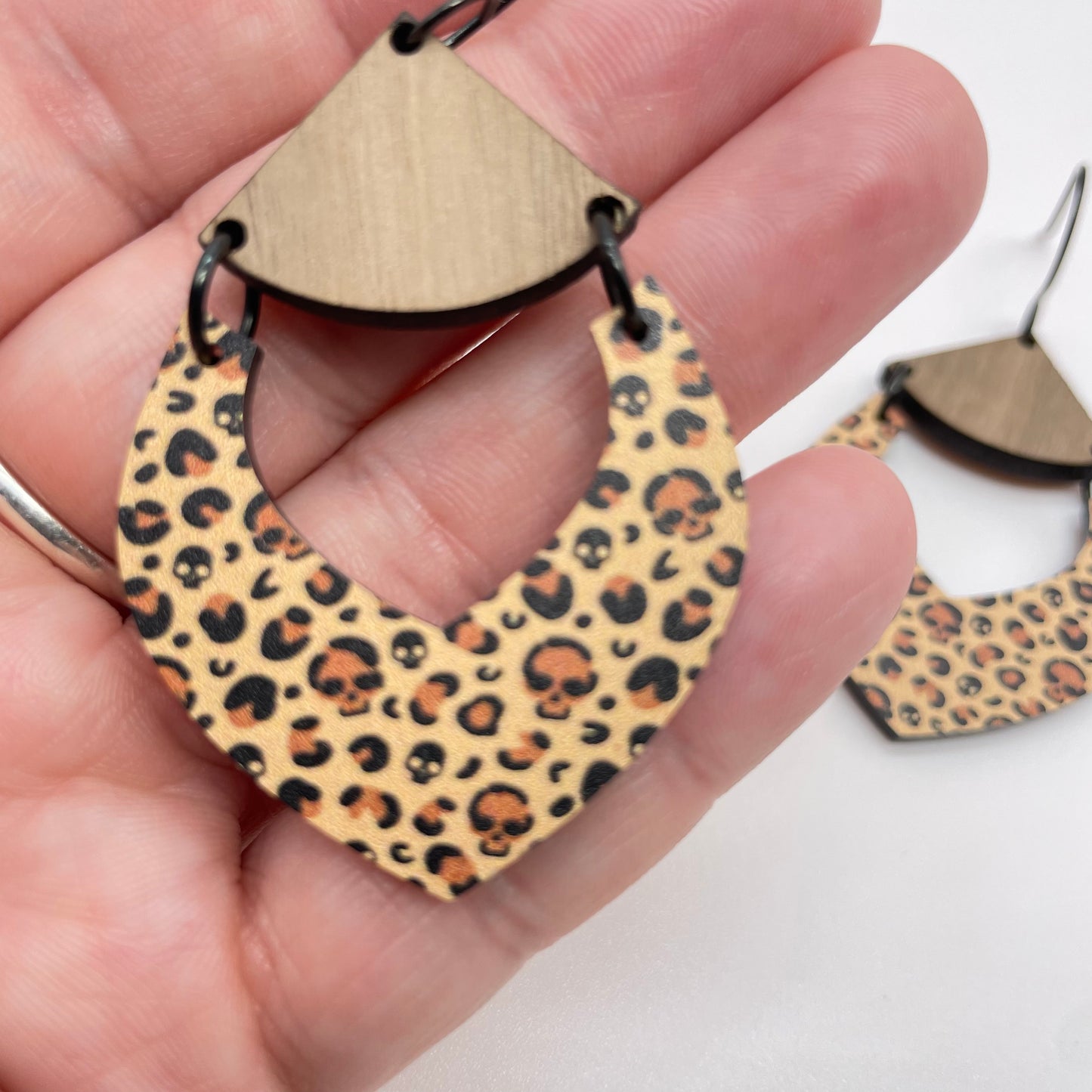 Skulls + Leopards Drop Dangle Earrings