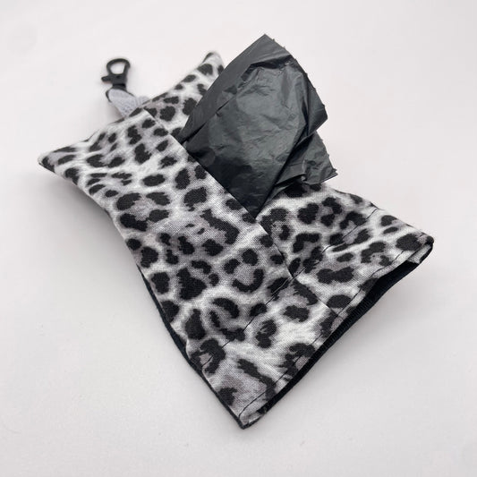 Snow Leopard Dog Poop Bag Dispenser Keychain