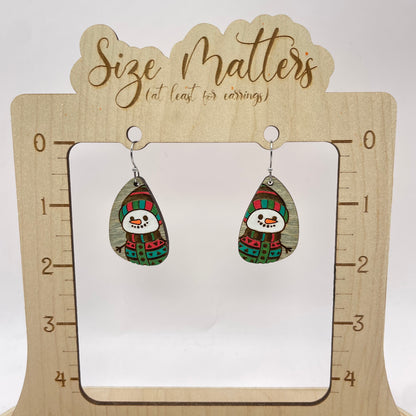 Friendly Snowman Drop Dangle Earrings