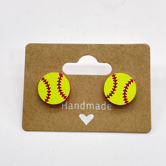 Softball Stud Earrings