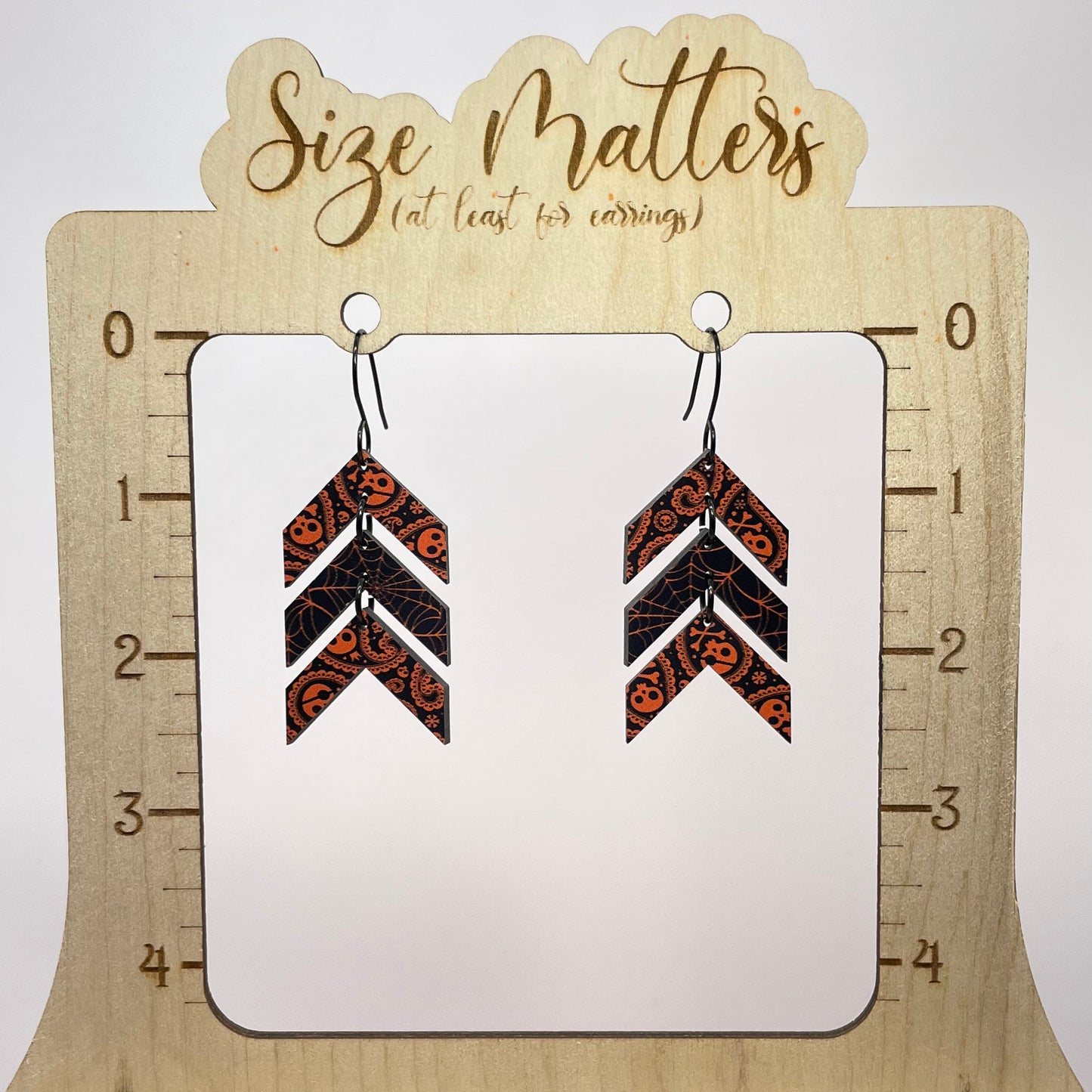 Spooky Chevron Drop Dangle Earrings