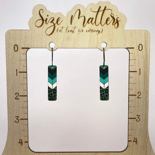 Teal Leopard Drop Dangle Earring