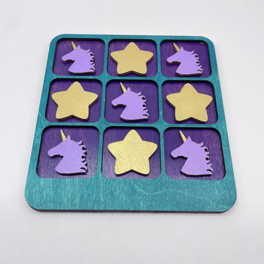 Unicorns + Stars Tic Tac Toe Game