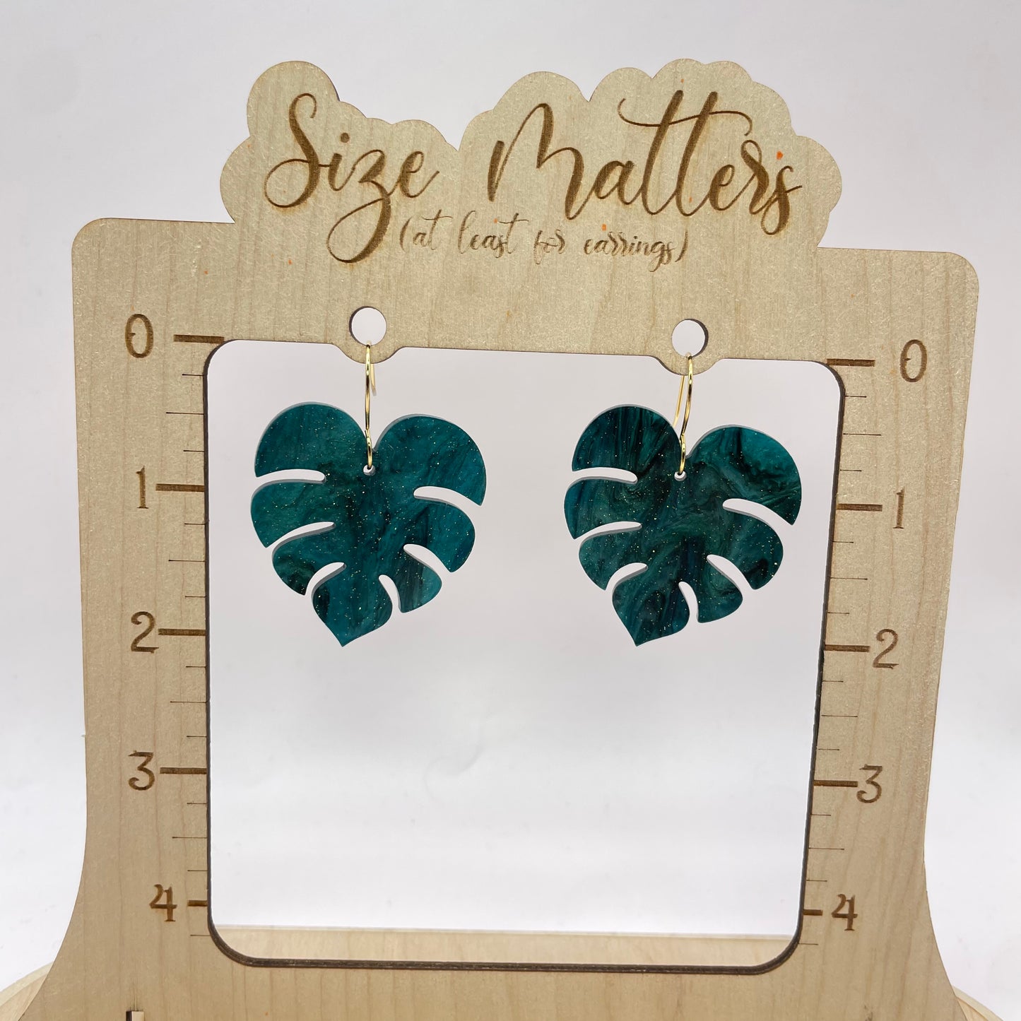 Tropical Leaf Drop Dangle Earrings