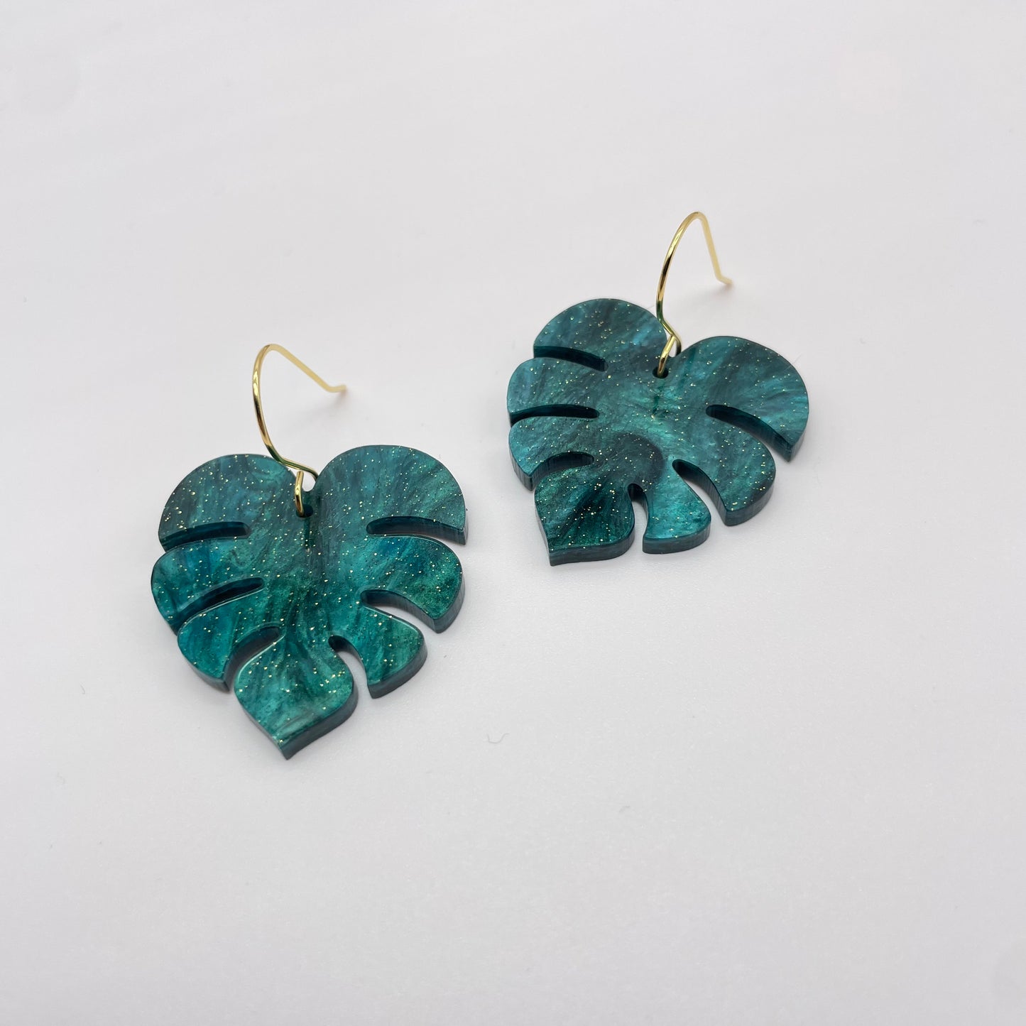 Tropical Leaf Drop Dangle Earrings