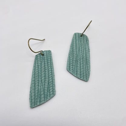 Turquoise Pathways Leather Drop Dangle Earrings