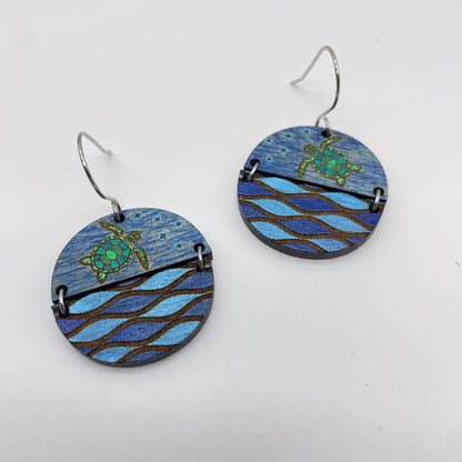 Turtle Races Drop Dangle Earrings