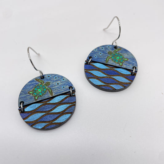 Turtle Races Drop Dangle Earrings